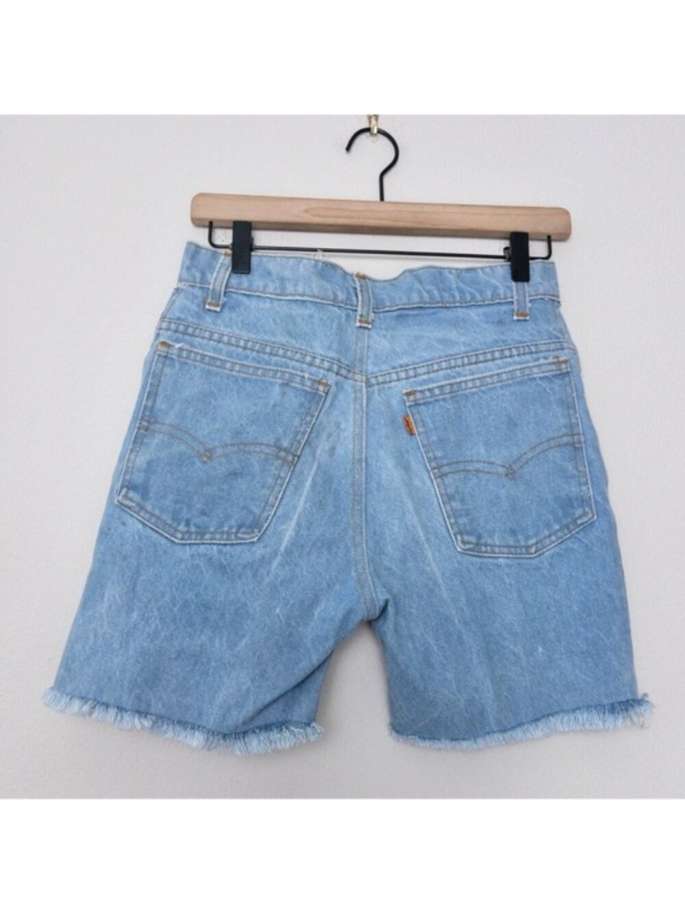 NWT UO Urban Renewal Remade Levi's Cutoff Denim Short S Vintage Light Blue